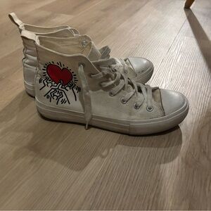 Keith Haring High Top Sneakers Size 7 Women’s Canvas Art Sneakers
